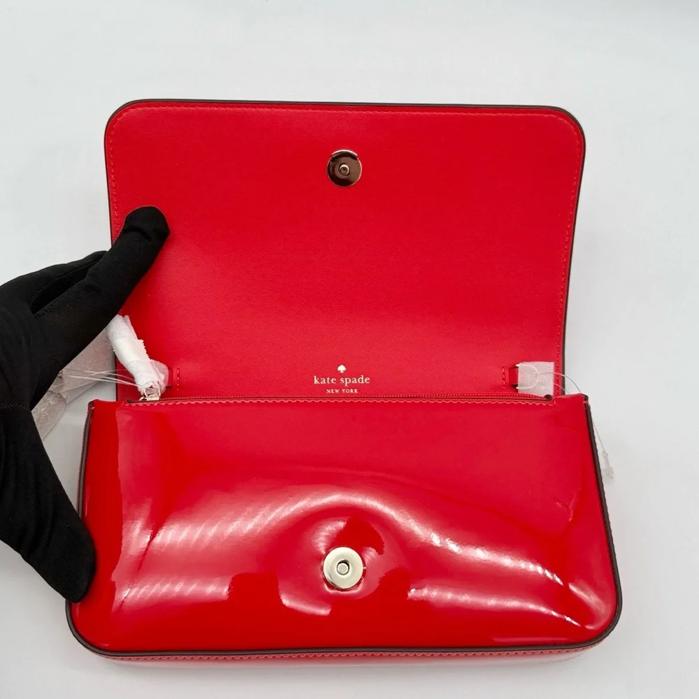 Kate Spade Bridget Patent Mini Crossbody KS Bright Red - Picture 7 of 16